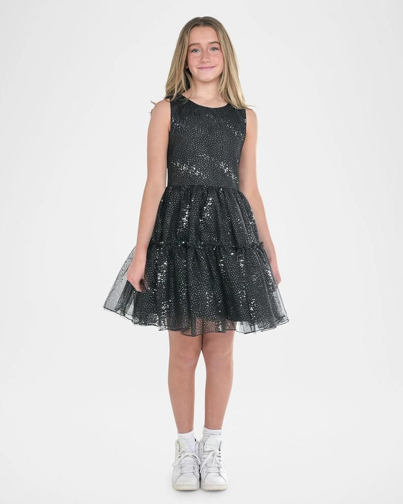 Zoe Girl's Gabriella Sequin Tiered Dress, Size 7-16 1