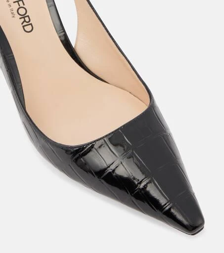 Tom Ford Angelina croc-effect leather slingback pumps 6