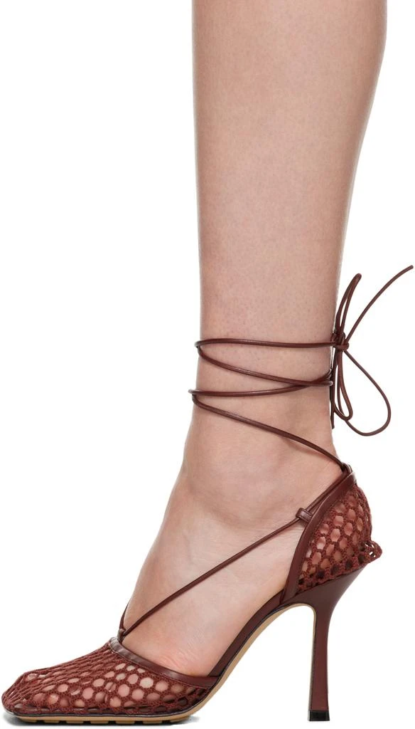 Bottega Veneta Burgundy Stretch Web Heels 3