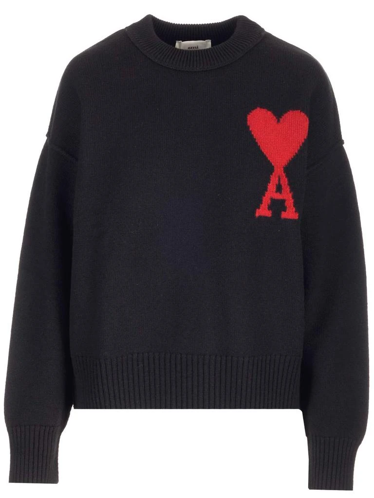 Ami Alexandre Mattiussi Black ami De Coeur Sweater 1