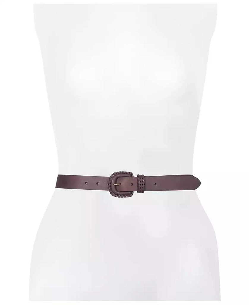 Frye Women's Covered Buckle Leather Lacing Belt 4