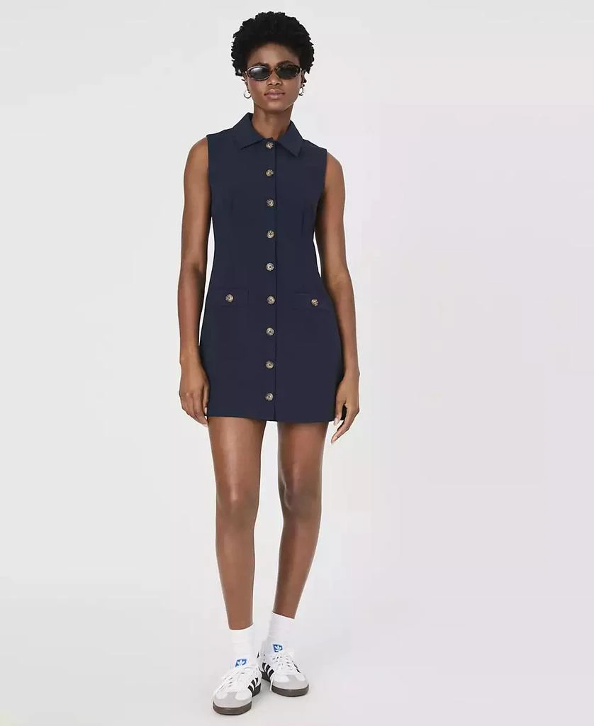 French Connection Women's Azra Twill Sleeveless Shirtdress 6
