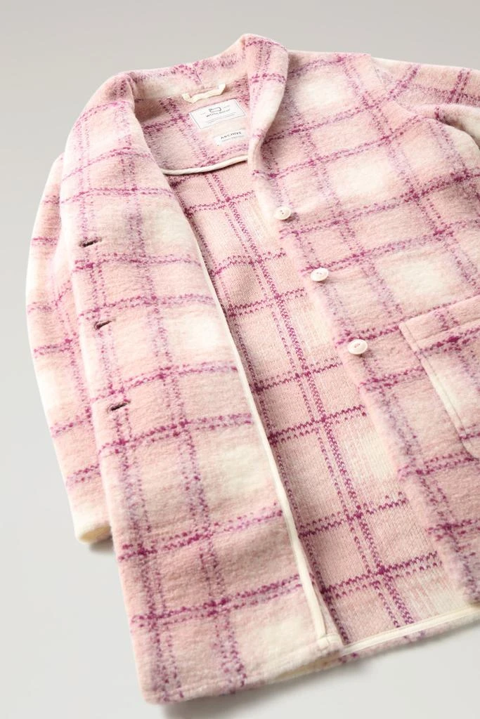 WOOLRICH Wool Blend Gentry Check Coat - Women - Pink 5