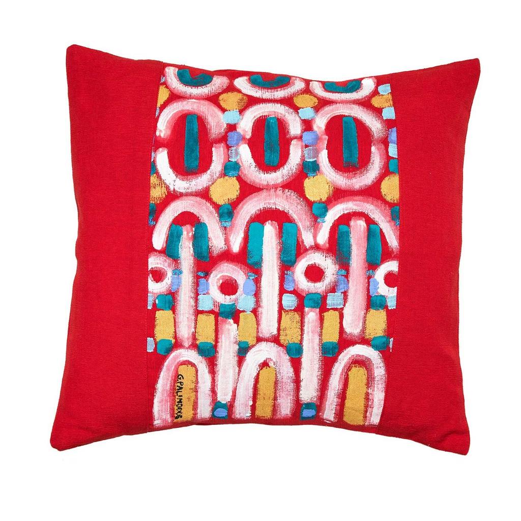 Le Botteghe Su Gologone Cotton Hand Painted Indoor Cushion 50x50 cm