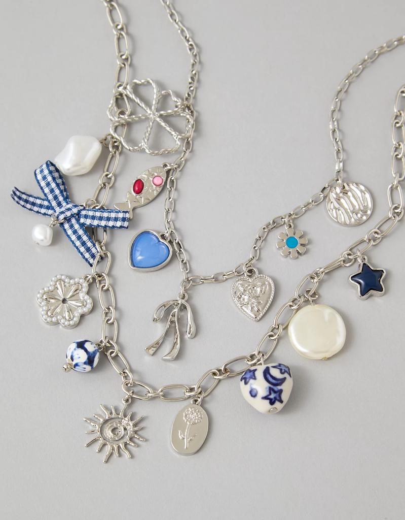 AE AEO Double Layered Charm Necklace