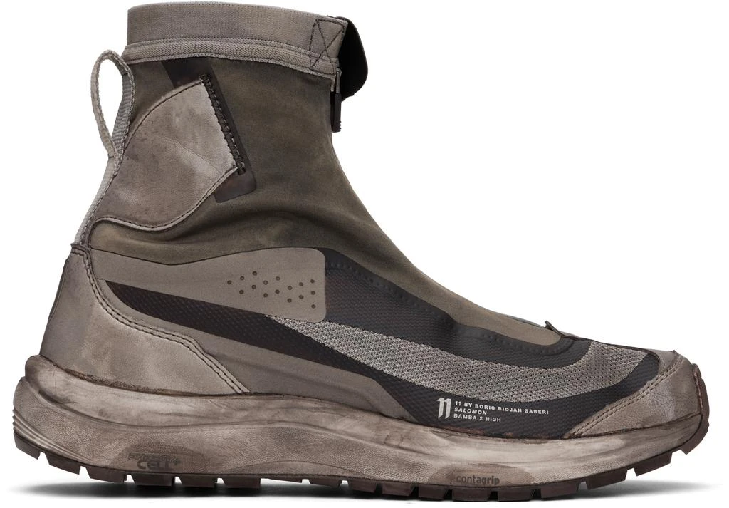 11 by Boris Bidjan Saberi Taupe Salomon Edition Bamba 2 High V2 Sneakers 1