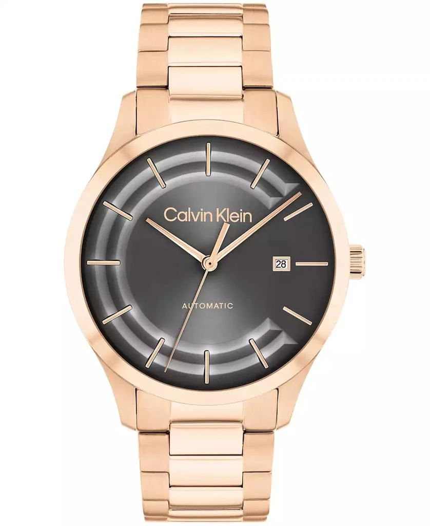 Calvin Klein Men's Iconic Automatic Rose Gold-Tone Stainless Steel Bracelet Watch 40mm 1