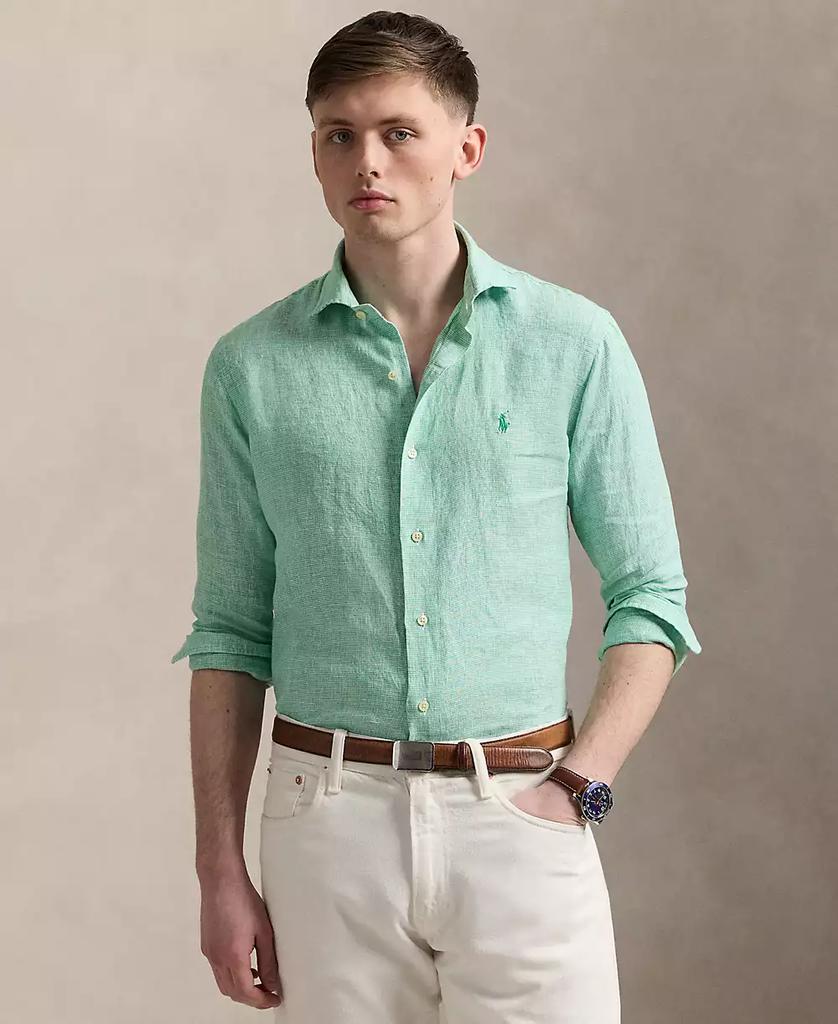 Ralph Lauren Men's Classic-Fit Houndstooth Linen Shirt
