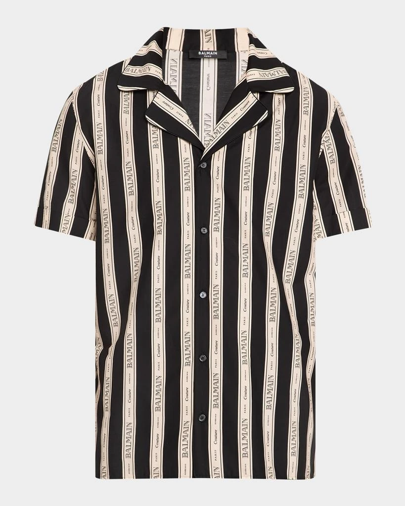 Balmain Men's Ribbon Jacquard Button-Down Shirt 1