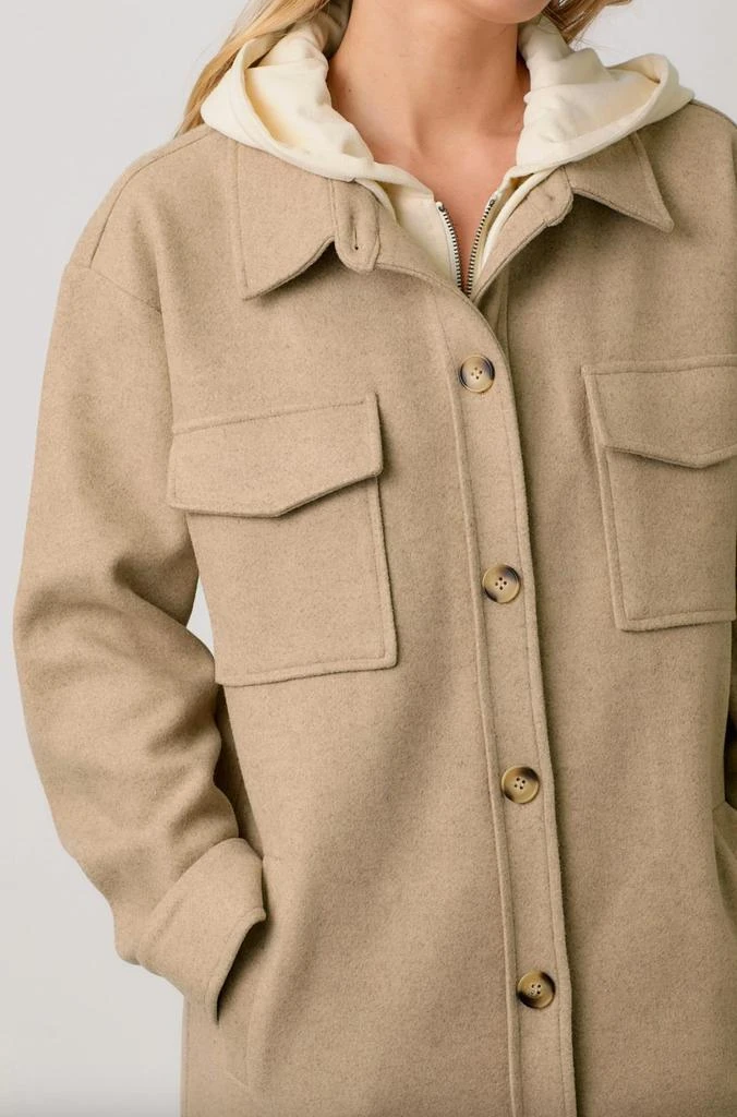 mystree Mystree - Twofer Hoodie Solid Coat 6