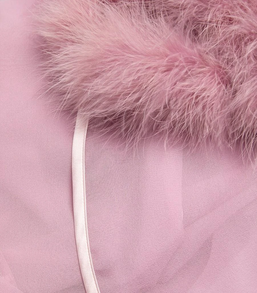 GILDA & PEARL Silk Marabou Feather-Trimmed Diana Robe 5