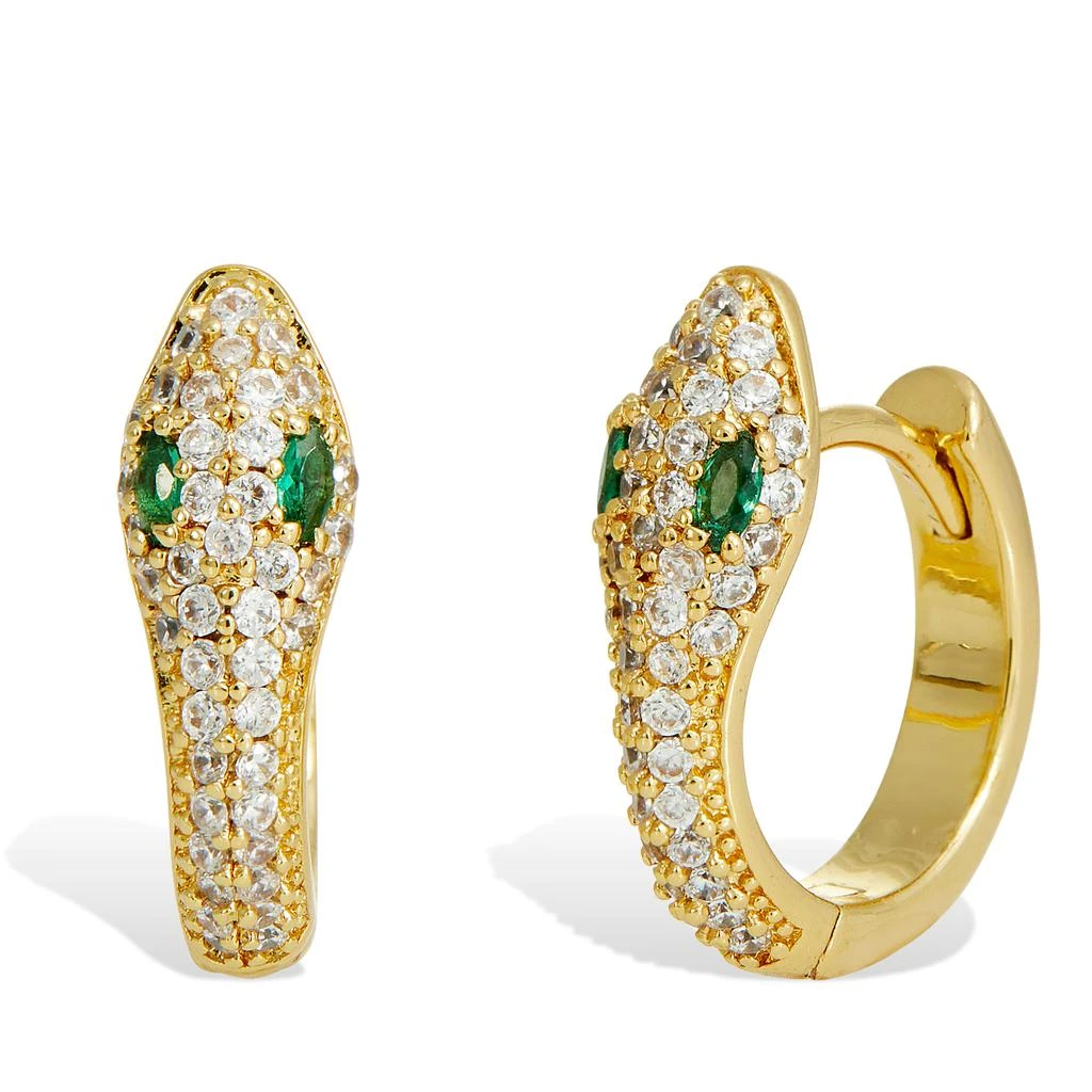 Savvy Cie Jewels Vermeil Snake Huggie Hoops