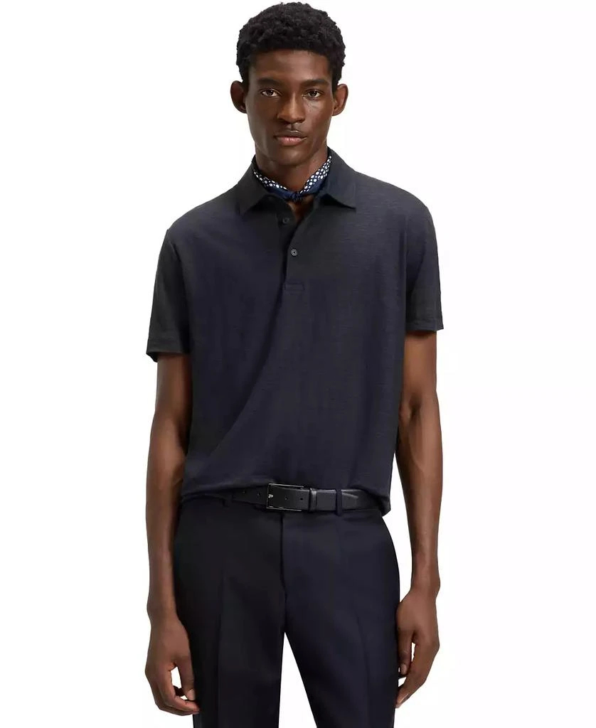 Hugo Boss Hugo Boss BECKHAM x BOSS Men's Linen Regular-Fit Polo