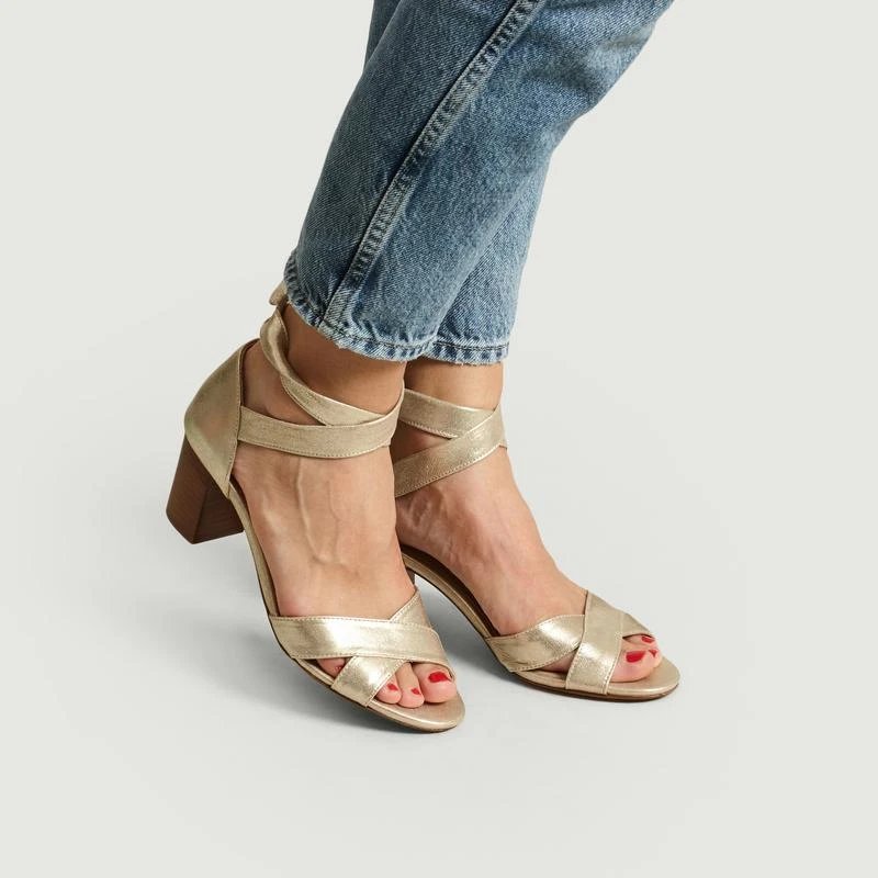 Bobbies Paris La Papillonneuse leather sandals Or Sablé BOBBIES PARIS 2