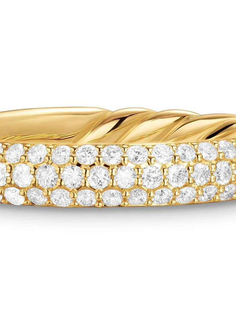 David Yurman DY Mercer Pavé Band Ring in 18K Yellow Gold 6