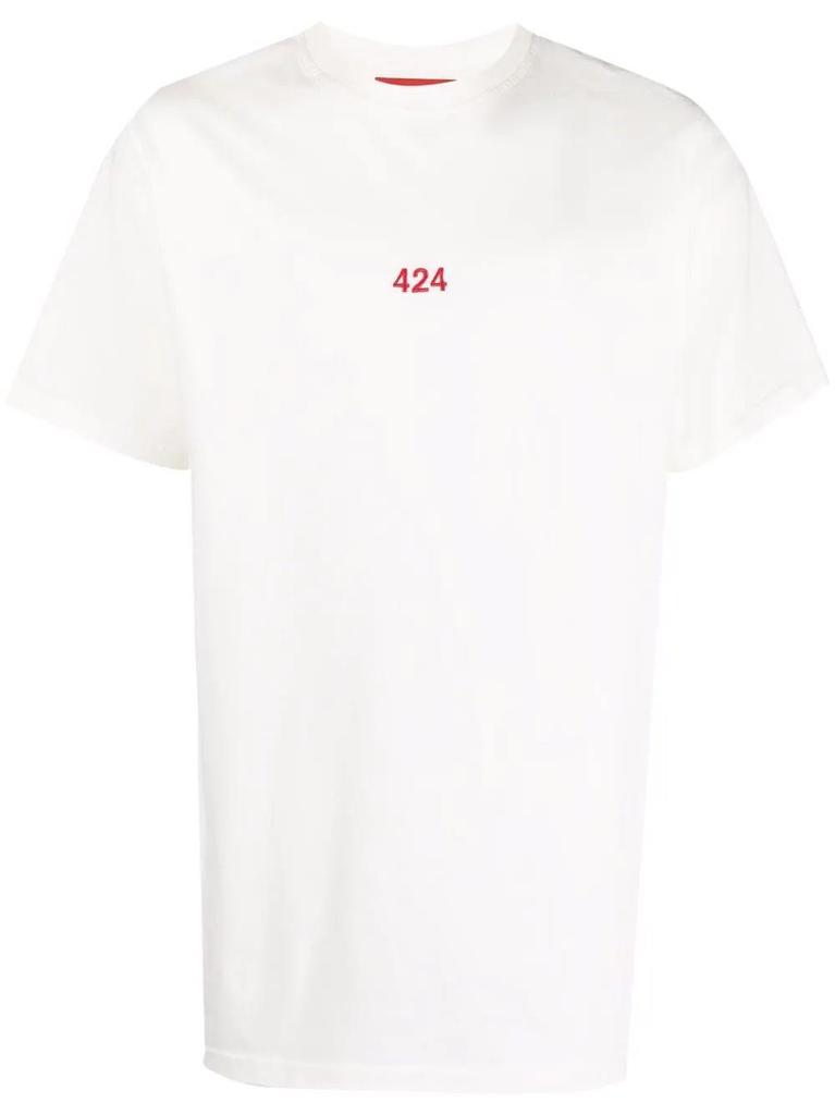 NA Embroidered logo white T-shirt