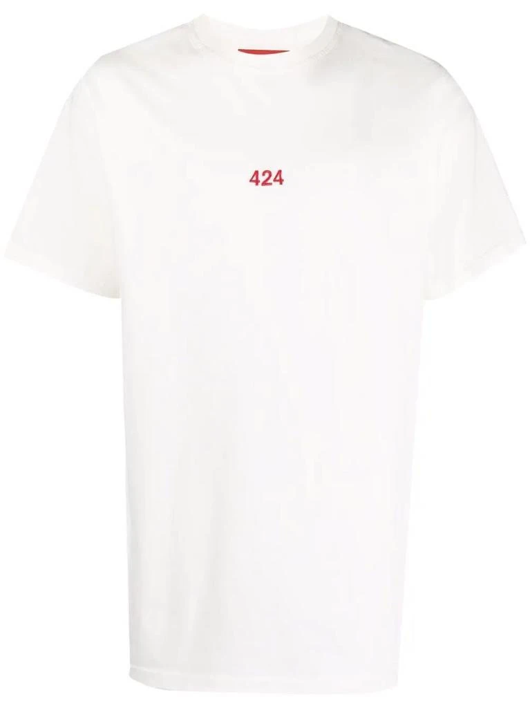 NA Embroidered logo white T-shirt 1