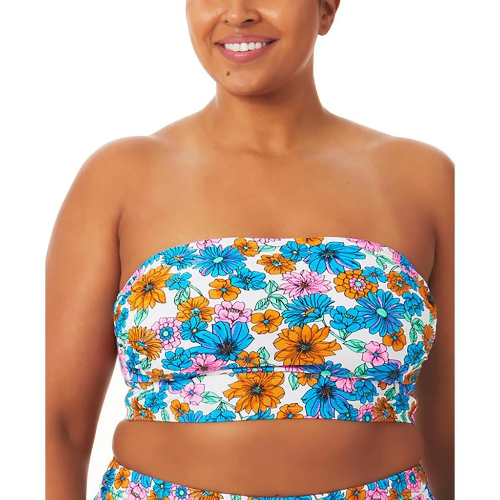 California Waves Plus Womens Floral Bandeau Bikini Swim top 3