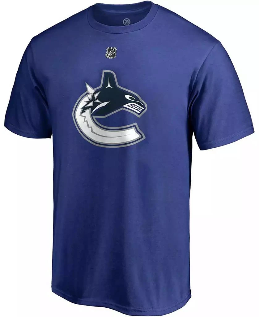 Fanatics Men's Brock Boeser Blue Vancouver Canucks Team Authentic Stack Name and Number T-shirt 2