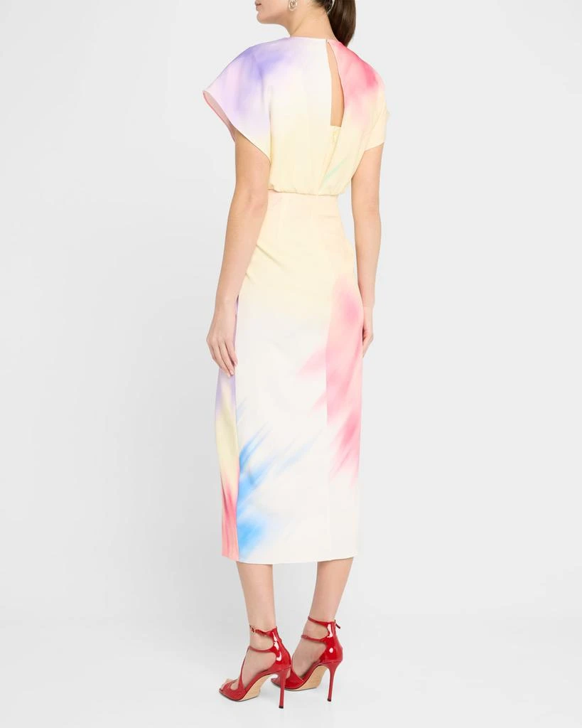 PRABAL GURUNG Jackie Twisted Short-Sleeve Midi Dress 3