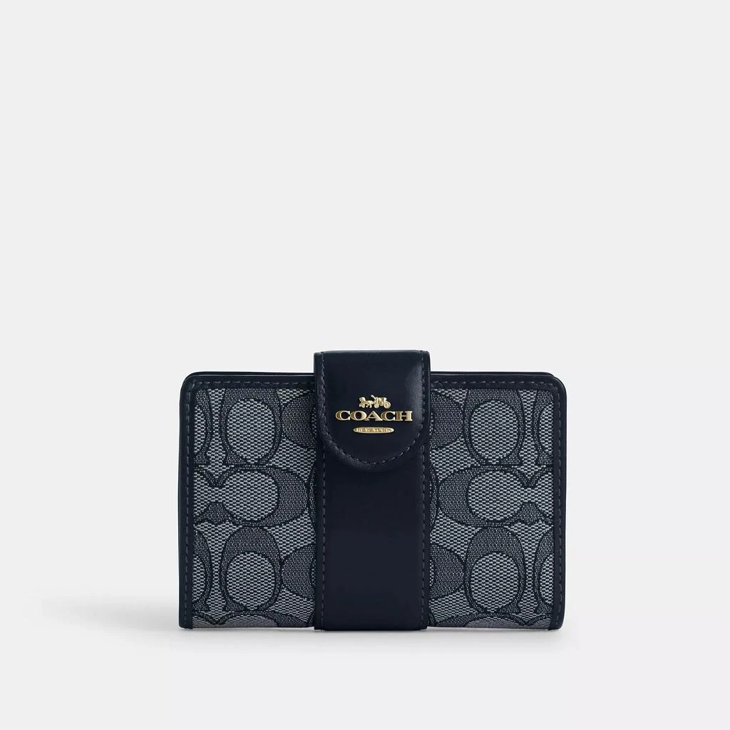 Coach Medium Corner Zip Wallet In Signature Jacquard 1