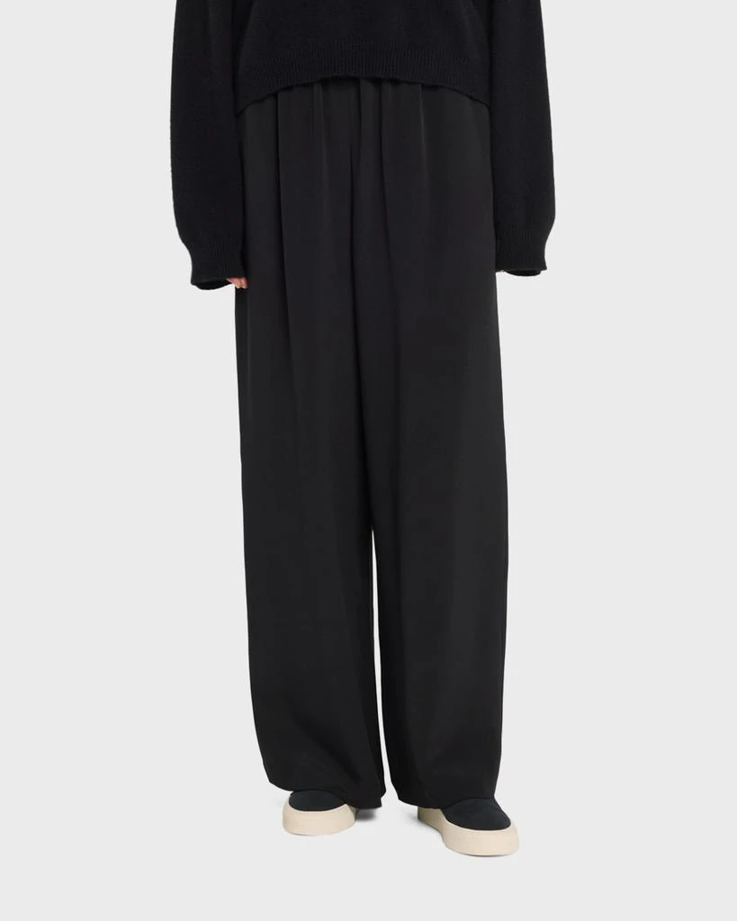 Eskandar Flared Midweight Crepe Trousers 2