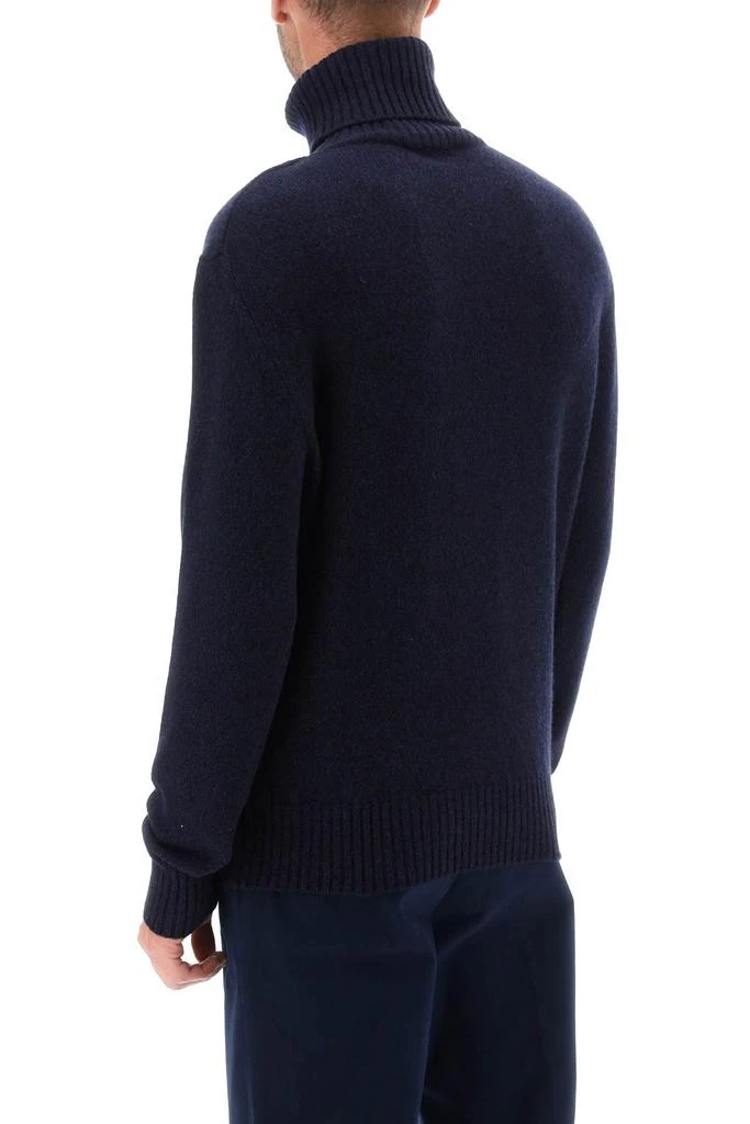 AMI melange-effect cashmere turtleneck sweater 3