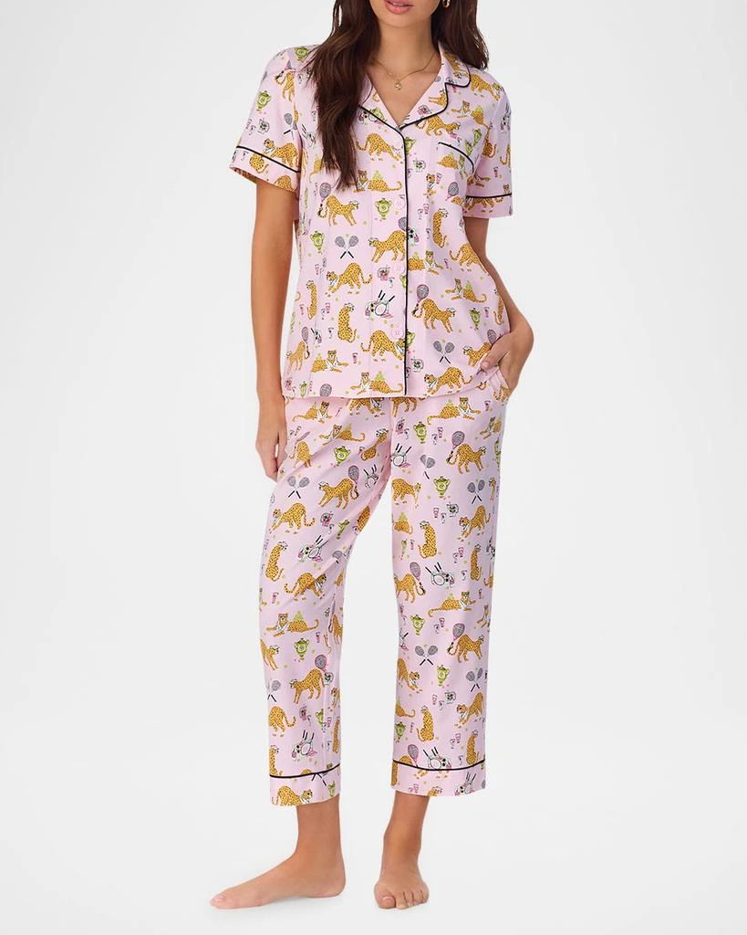 BedHead Pajamas Printed Organic Cotton Jersey Crop Pajama Set 2