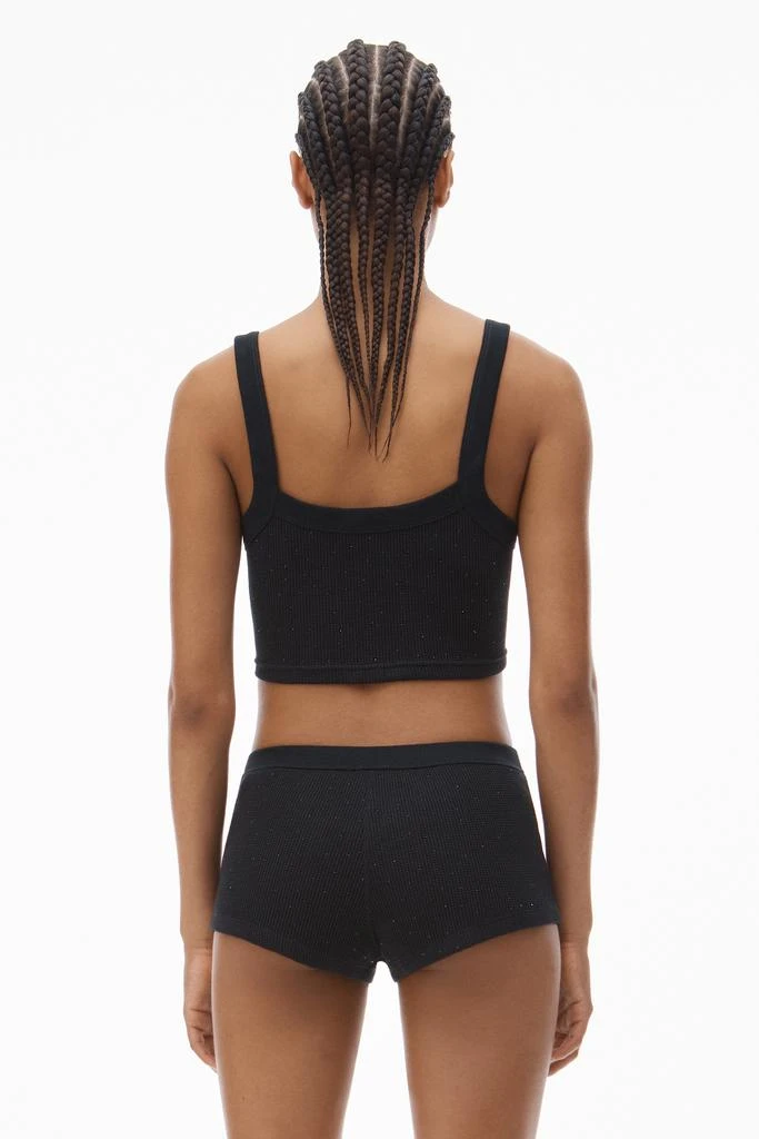 Alexander Wang Crystal Hotfix Cropped Camisole in Waffle Knit 4