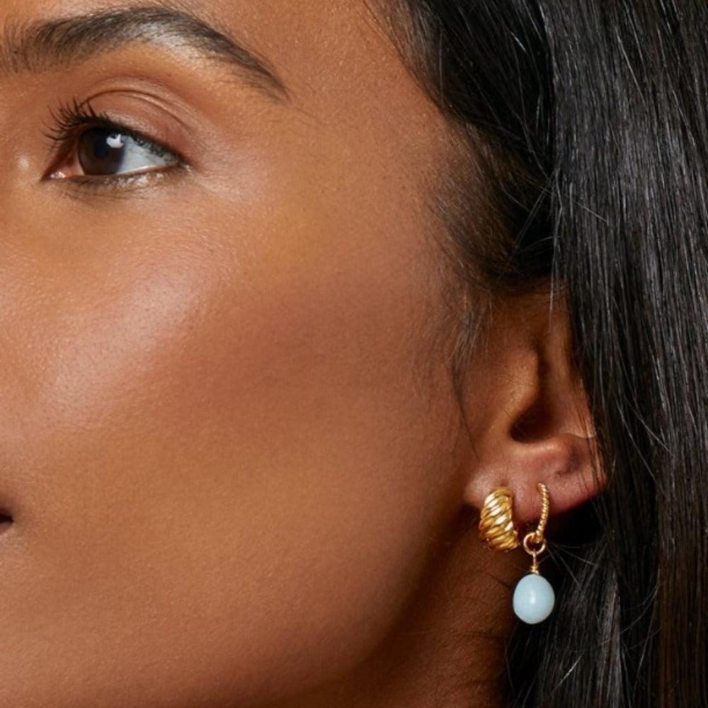 Orelia London Twist Chubby Huggie Hoop Earrings