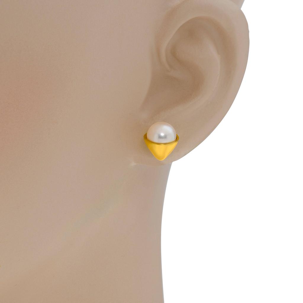 Assael Assael 18K Yellow Gold Japanese Akoya Cultured Pearl Stud Earrings EG-OY1.A