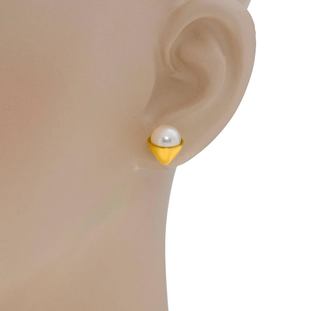 Assael Assael 18K Yellow Gold Japanese Akoya Cultured Pearl Stud Earrings EG-OY1.A 2