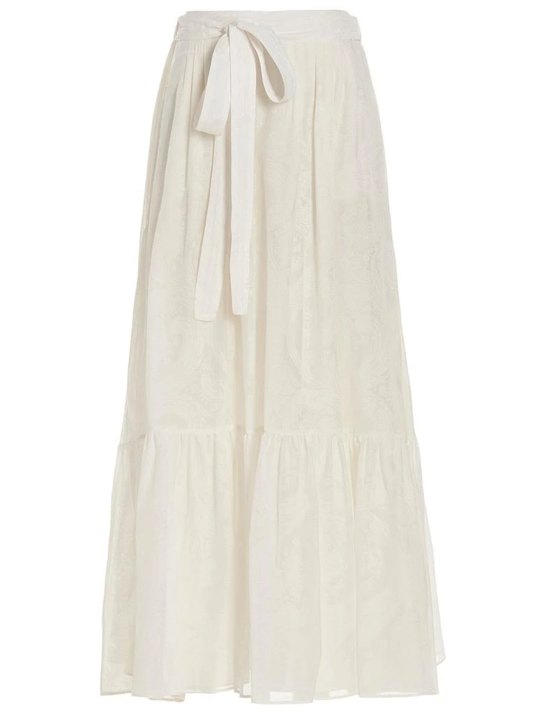 ETRO Etro Paisley Print Bow Detailed Long Skirt from Cettire