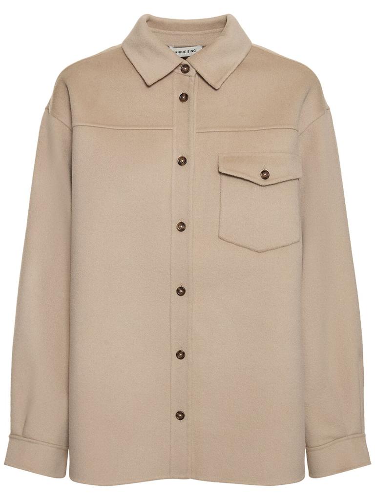 ANINE BING Simon Wool Blend Shirt