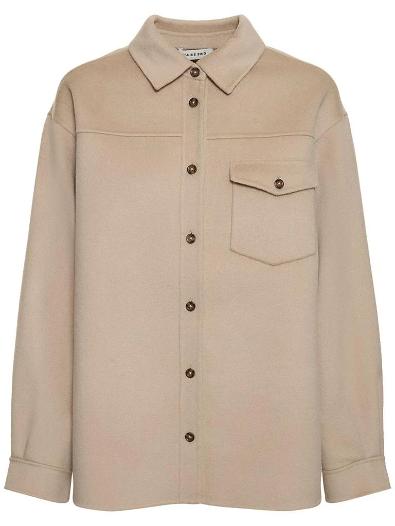 ANINE BING Simon Wool Blend Shirt 1