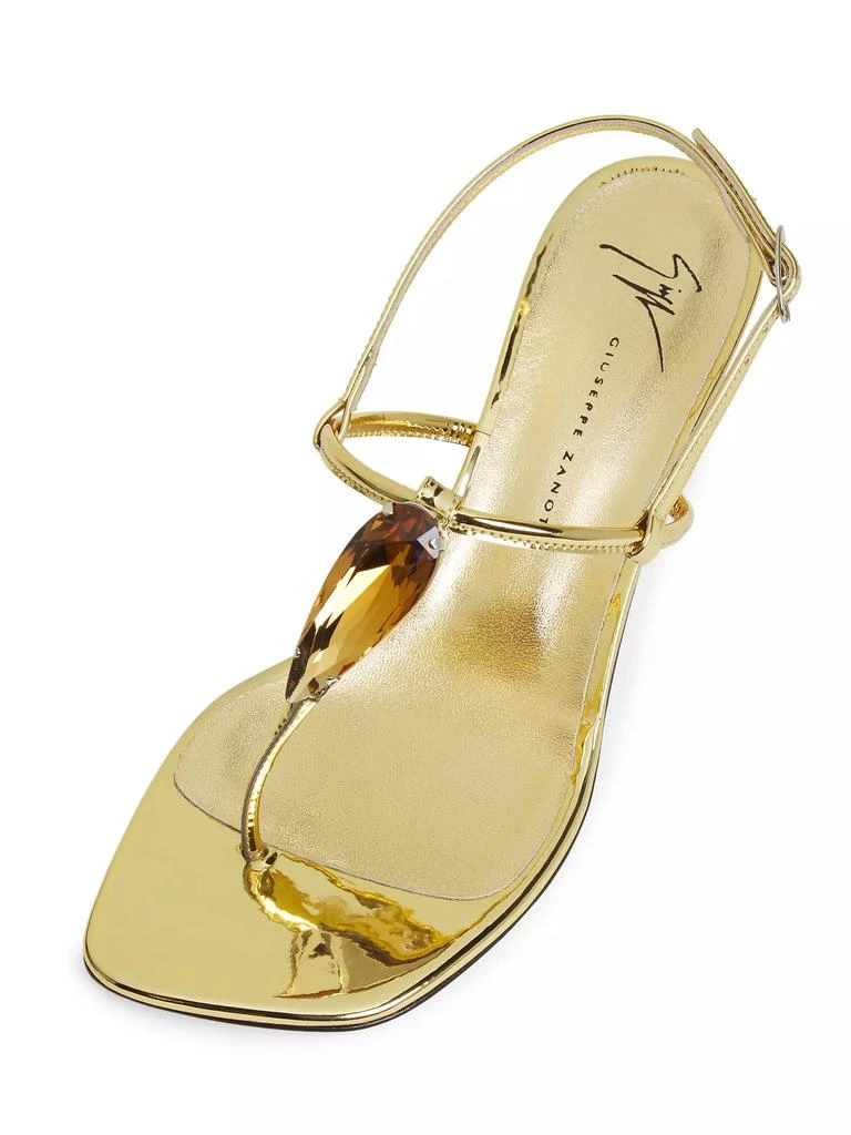 Giuseppe Zanotti Kangu 70MM Metallic Leather Teardrop Sandals 4
