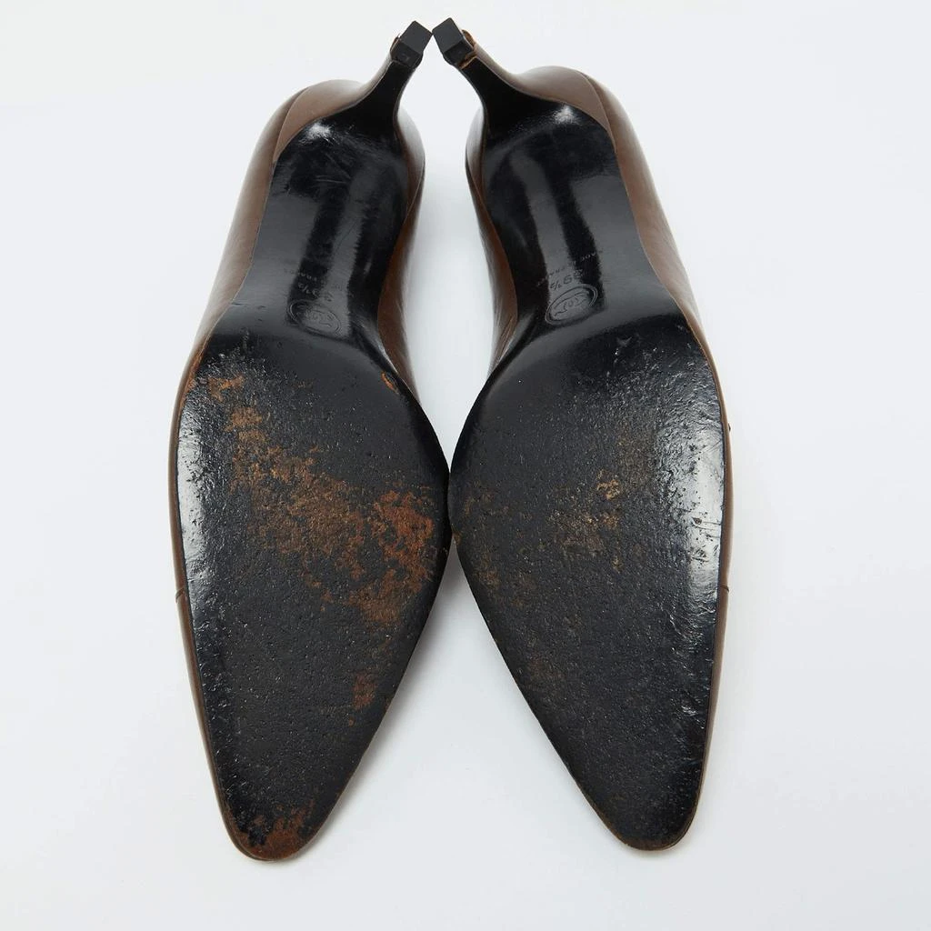 Chanel Chanel Brown Leather CC Cap Toe Pumps Size 39.5 6