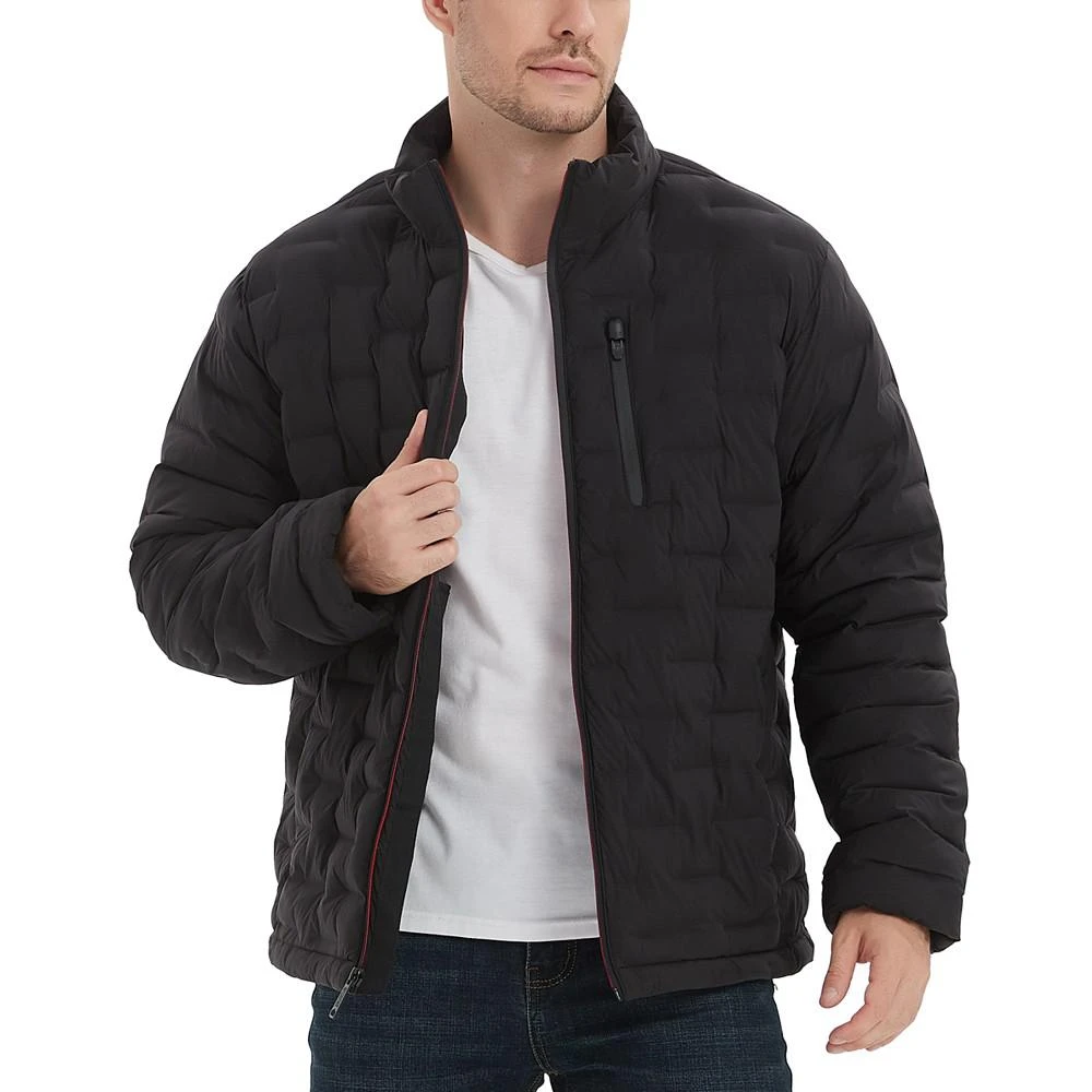 Outdoor United Men's Stretch Seamless Brick Quilted Full-Zip Puffer Jacket