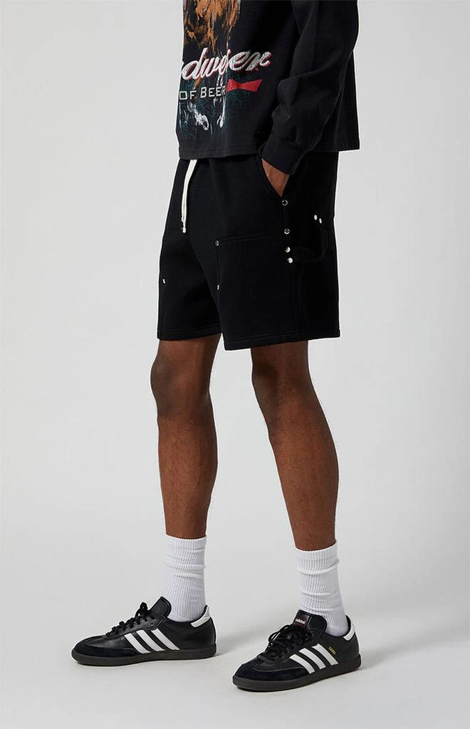 PacSun Black Carpenter Baggy Sweat Shorts 4