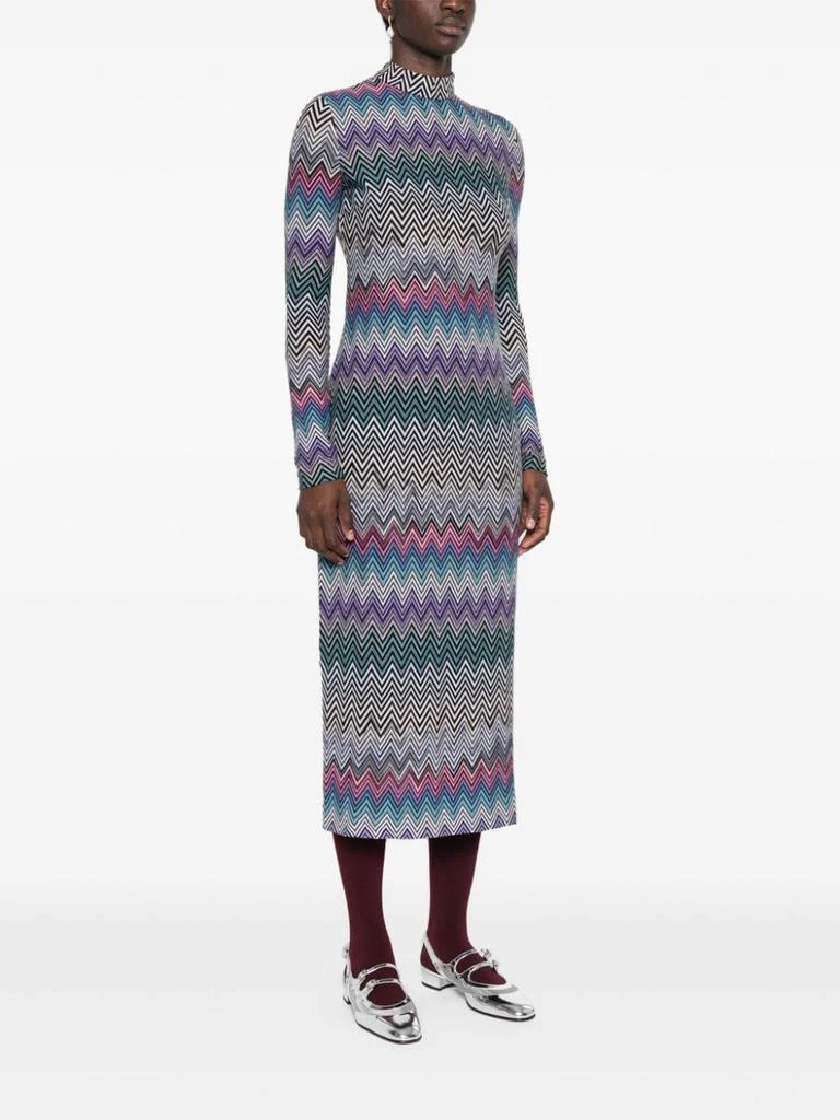 Missoni MISSONI - Zig Zag Motif Wool Midi Dress 5