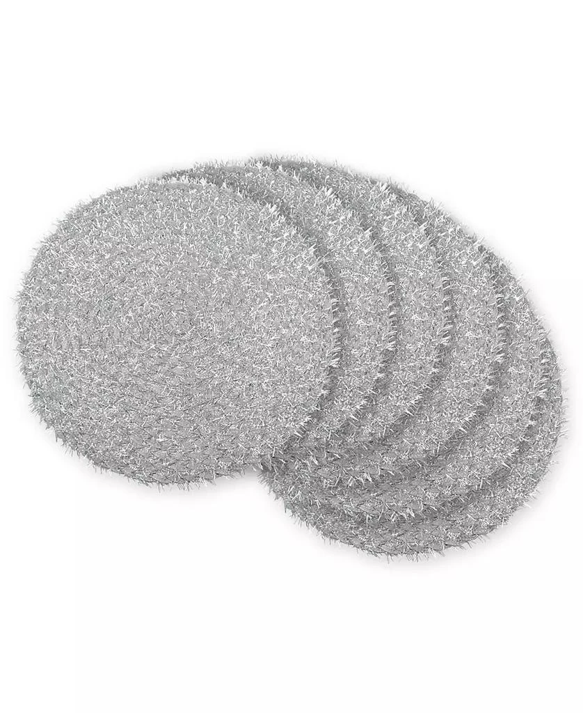 Design Imports Round Woven Tinsel Placemat, Set of 6