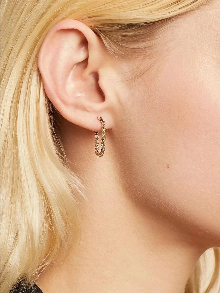 Oradina 14K Yellow Gold Roman Rope Drop Earrings 3