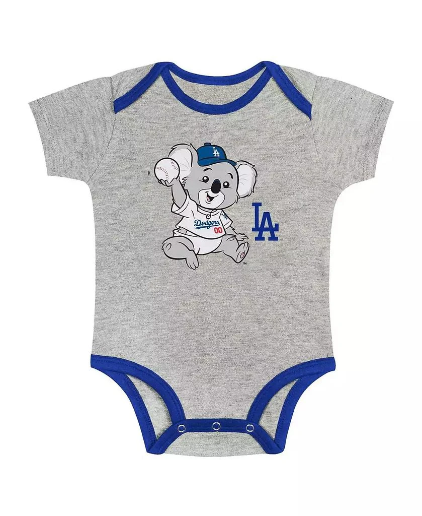 Outerstuff Baby Gray/White Los Angeles Dodgers Two-Pack Play Ball Bodysuit Set 4