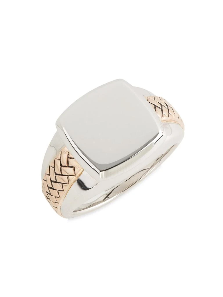 Effy Two-Tone 14K Rose Goldplated Sterling Silver Signet Ring