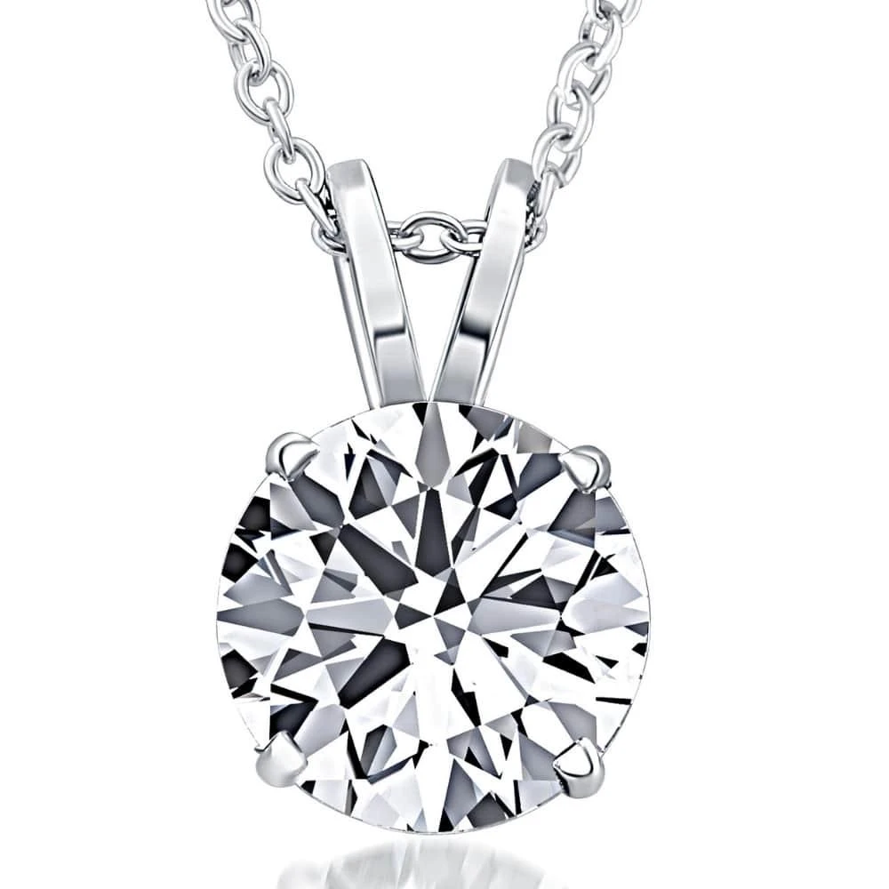 Pompeii3 Certified 3.00Ct Diamond Pendant 14k White Gold Lab Grown Necklace