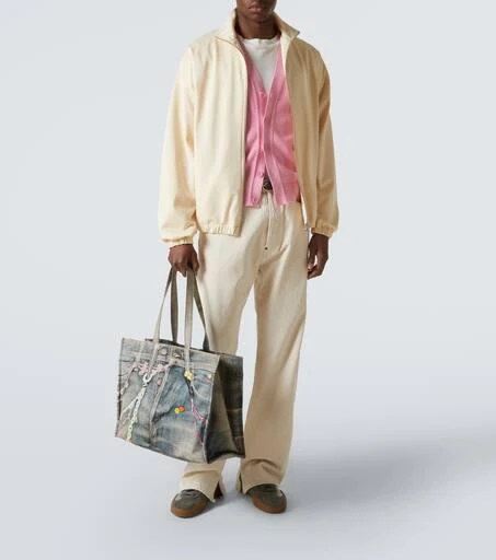 Acne Studios Logo trompe l'œil canvas tote bag 8