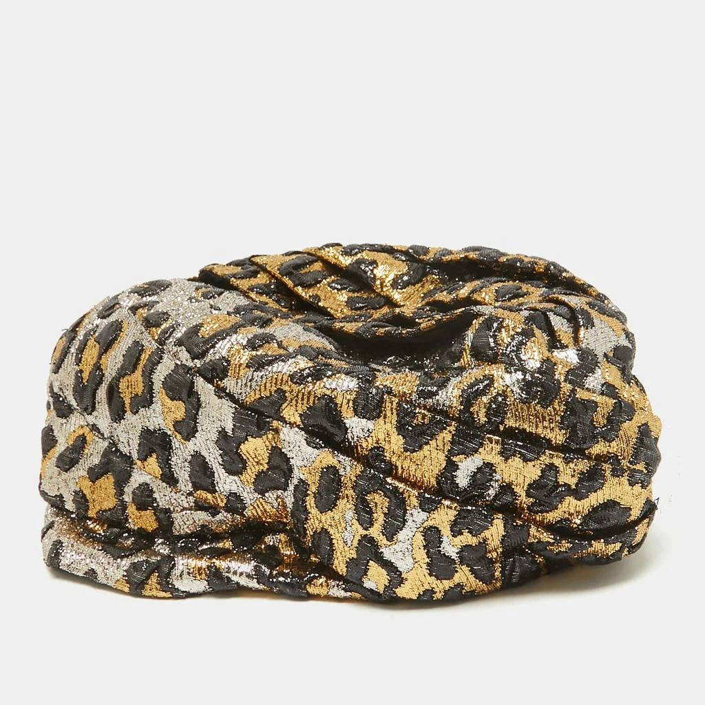 Gucci Metallic Leopard Pattern Lamé Turban Headband M – On  display picture 3