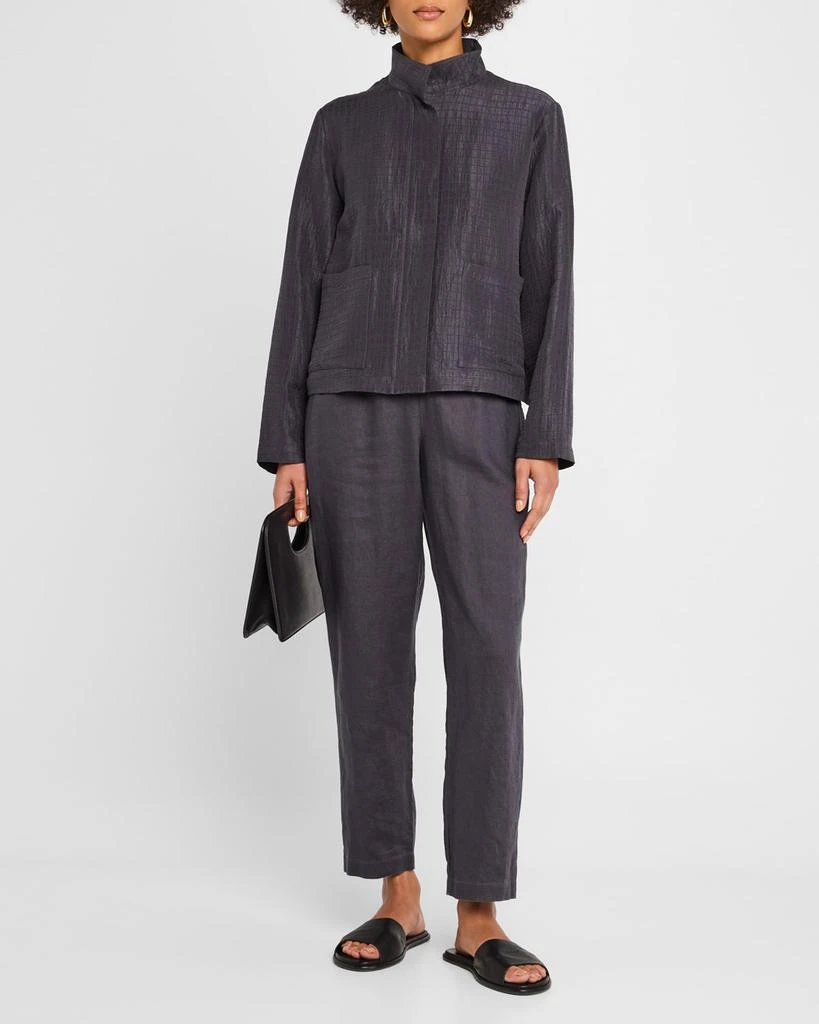 Eileen Fisher Stand-Collar Textured Jacket 2