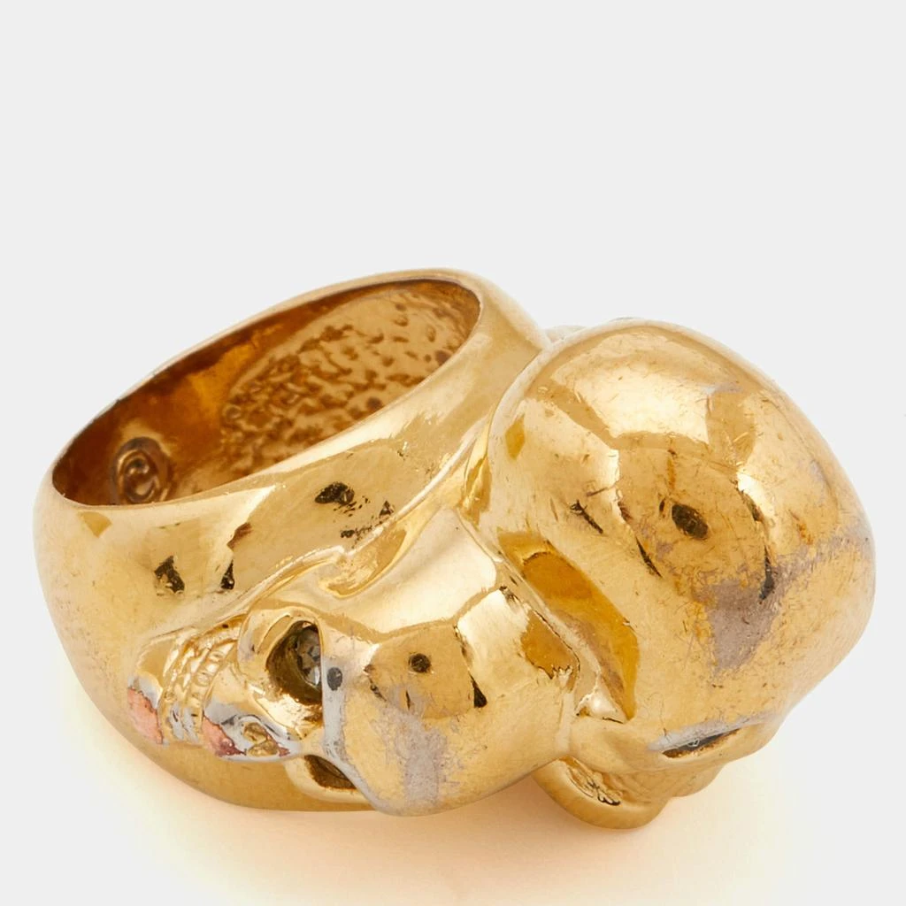 Alexander McQueen McQ by Alexander McQueen Gold Tone Multi Skull Ring Size 50 3