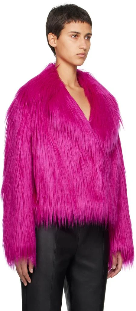 STAND STUDIO Pink Janet Faux-Fur Jacket 2